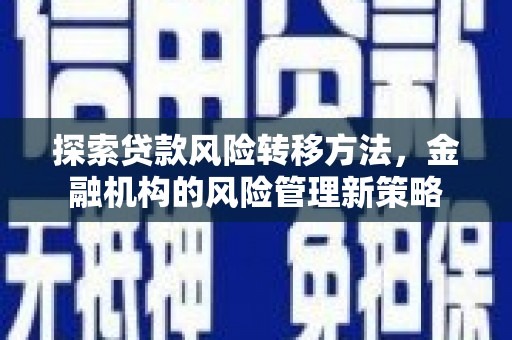 太麻里探索贷款风险转移方法，金融机构的风险管理新策略