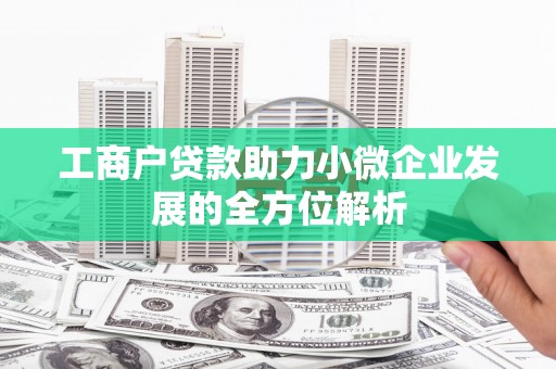 太麻里工商户贷款助力小微企业发展的全方位解析