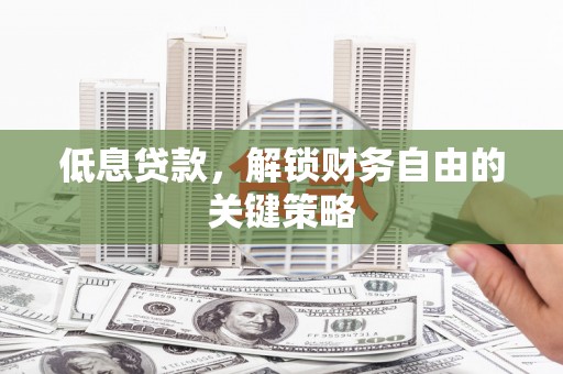太麻里低息贷款，解锁财务自由的关键策略