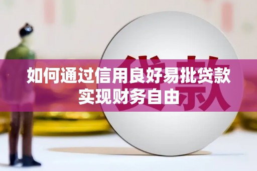 太麻里如何通过信用良好易批贷款实现财务自由