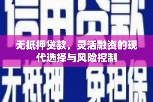 太麻里无抵押贷款，灵活融资的现代选择与风险控制