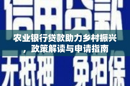太麻里农业银行贷款助力乡村振兴，政策解读与申请指南