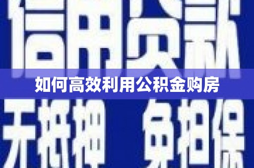太麻里如何高效利用公积金购房